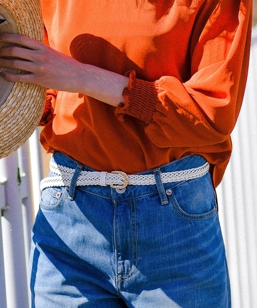 Andemiu（アンデミュウ）の「エコレザーメッシュベルト789090（ベルト・レディース・ホワイト/イエロー/ブラック/ブラウン・FREE）」の2枚目の写真