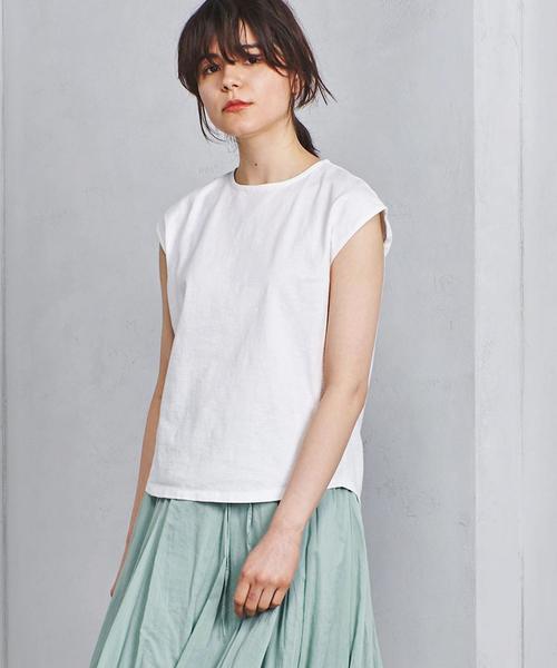 UNITED ARROWS（ユナイテッドアローズ）の「＜LE GLAZIK (ル・グラジック)＞ フレンチスリーブ カットソー（Tシャツ/カットソー・レディース・ネイビー/ホワイト/ブラウン・FREE）」の2枚目の写真