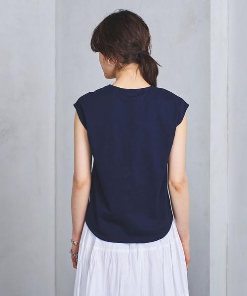 UNITED ARROWS（ユナイテッドアローズ）の「＜LE GLAZIK (ル・グラジック)＞ フレンチスリーブ カットソー（Tシャツ/カットソー・レディース・ネイビー/ホワイト/ブラウン・FREE）」の8枚目の写真