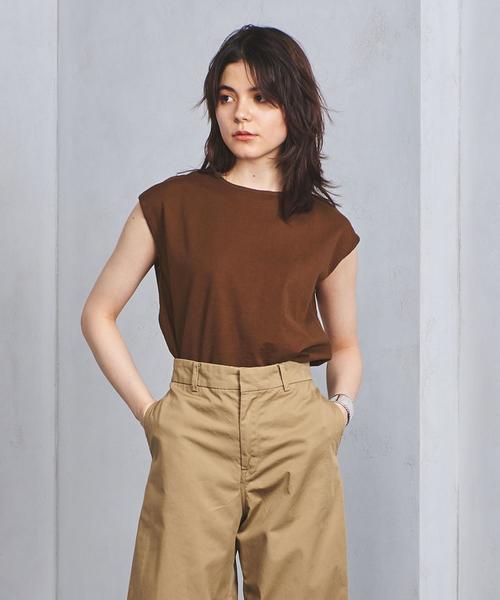 UNITED ARROWS（ユナイテッドアローズ）の「＜LE GLAZIK (ル・グラジック)＞ フレンチスリーブ カットソー（Tシャツ/カットソー・レディース・ネイビー/ホワイト/ブラウン・FREE）」の6枚目の写真