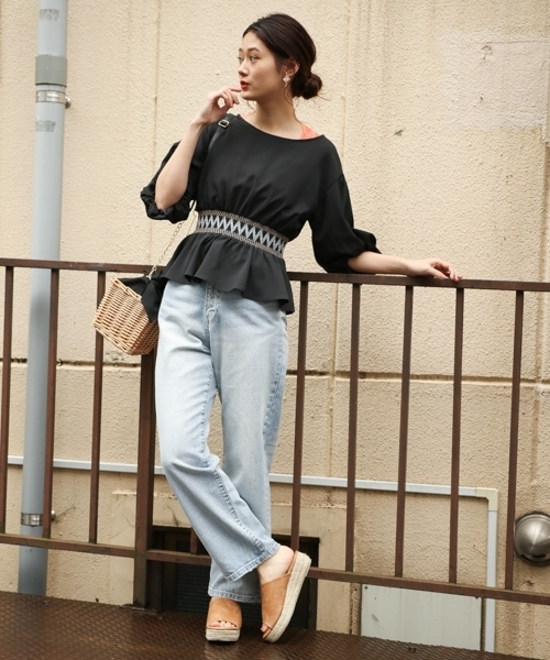 PAGEBOY(ページボーイ)の「ジュートウェッジサンダル(サンダル・レディース・キャメル/ブラック/オフホワイト・LARGE/MEDIUM)」の6枚目の写真