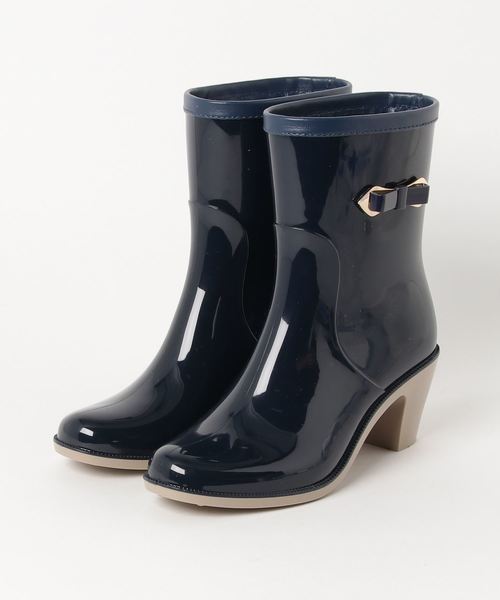 Balancoire（ブランコアール）の「【完全防水】ヒールアップレインブーツ（レインシューズ・レディース・ネイビー/ライトブラウン/ブラック/ダークネイビー/グレー・LL/L/M/S）」の4枚目の写真