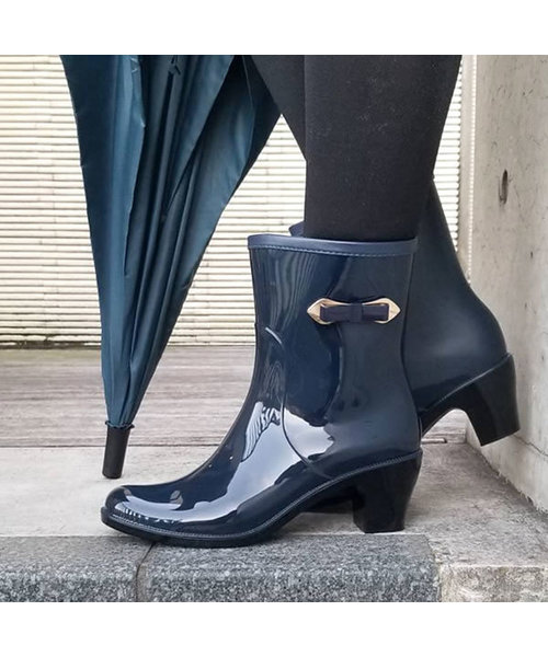 Balancoire（ブランコアール）の「【完全防水】ヒールアップレインブーツ（レインシューズ・レディース・ネイビー/ライトブラウン/ブラック/ダークネイビー/グレー・LL/L/M/S）」の9枚目の写真