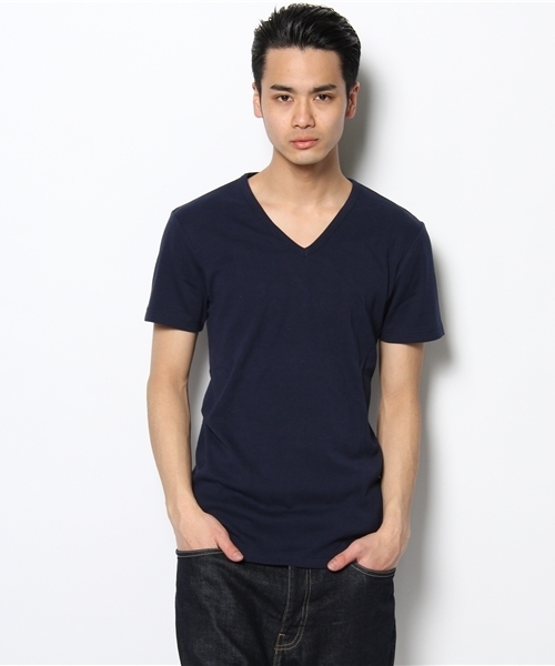 BEAUTY&YOUTH UNITED ARROWS（ビューティーアンドユースユナイテッドアローズ）の「BY フライス Vネック ショートスリーブ◆（Tシャツ/カットソー・メンズ・ホワイト/ブラック/グレー/ダークグレー/ピンク/イエロー/ケリー/ターコイズブルー/ネイビー/ライラック・SMALL/MEDIUM/LARGE/X-LARGE）」の7枚目の写真