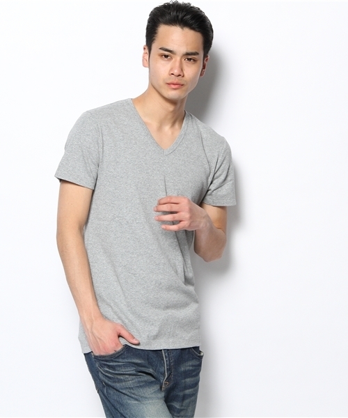 BEAUTY&YOUTH UNITED ARROWS（ビューティーアンドユースユナイテッドアローズ）の「BY フライス Vネック ショートスリーブ◆（Tシャツ/カットソー・メンズ・ホワイト/ブラック/グレー/ダークグレー/ピンク/イエロー/ケリー/ターコイズブルー/ネイビー/ライラック・SMALL/MEDIUM/LARGE/X-LARGE）」の4枚目の写真