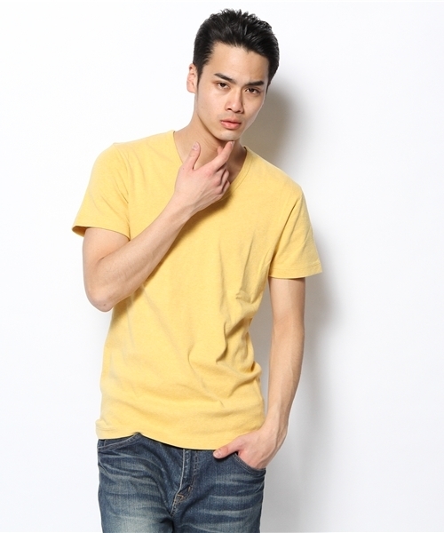 BEAUTY&YOUTH UNITED ARROWS（ビューティーアンドユースユナイテッドアローズ）の「BY フライス Vネック ショートスリーブ◆（Tシャツ/カットソー・メンズ・ホワイト/ブラック/グレー/ダークグレー/ピンク/イエロー/ケリー/ターコイズブルー/ネイビー/ライラック・SMALL/MEDIUM/LARGE/X-LARGE）」の9枚目の写真