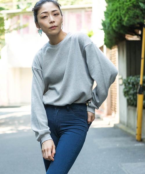 ROOPTOKYO(ループトウキョウ)の「TC サーマル長袖カットソー(Tシャツ/カットソー・レディース・ホワイト/ブラック/グレー/ネイビー・S/M/L)」の13枚目の写真