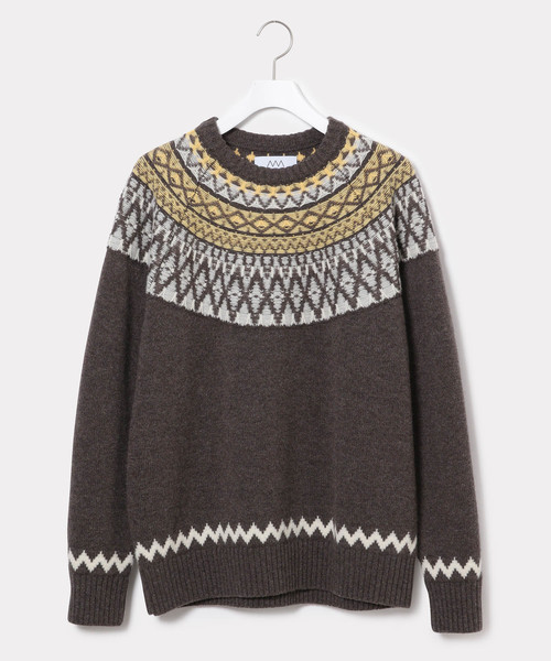 ADAM ET ROPE'（アダムエロペ）の「[山形ニット] フェアアイルニットプルオーバー（ニット/セーター・メンズ・チャコールグレー/ブラック・M/L）」の12枚目の写真