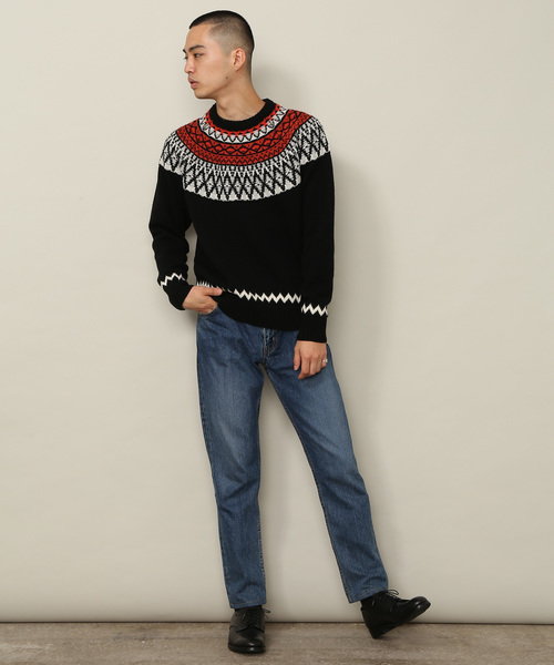 ADAM ET ROPE'（アダムエロペ）の「[山形ニット] フェアアイルニットプルオーバー（ニット/セーター・メンズ・チャコールグレー/ブラック・M/L）」の13枚目の写真