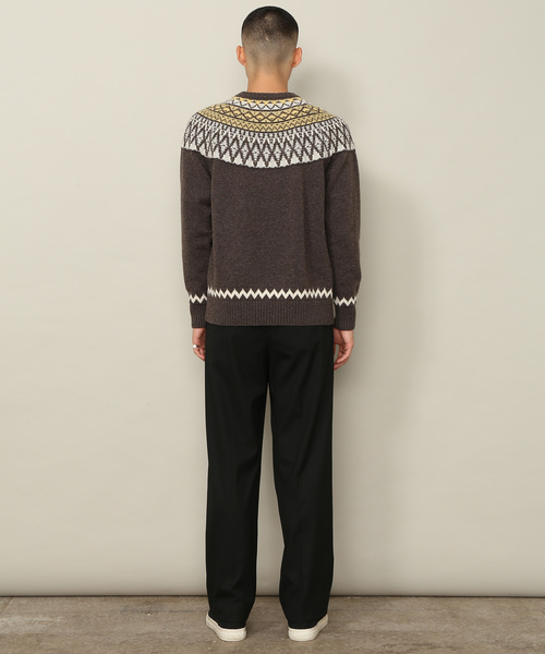 ADAM ET ROPE'（アダムエロペ）の「[山形ニット] フェアアイルニットプルオーバー（ニット/セーター・メンズ・チャコールグレー/ブラック・M/L）」の6枚目の写真