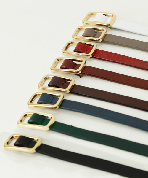 Monocoro toppi（モノコロトッピ）の「ピンレス 牛革細ベルト（ベルト・レディース・ホワイト/ブラック/ネイビー/ブラウン/グレー/レッド/グリーン/キャメル・フリー）」の21枚目の写真