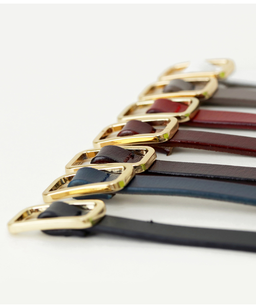 Monocoro toppi（モノコロトッピ）の「ピンレス 牛革細ベルト（ベルト・レディース・ホワイト/ブラック/ネイビー/ブラウン/グレー/レッド/グリーン/キャメル・フリー）」の20枚目の写真