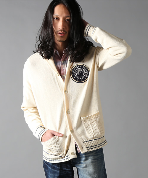 HYSTERIC GLAMOUR（ヒステリックグラマー）の「ショールカラーCD（カーディガン/ボレロ・メンズ・ホワイト/ブラック/ネイビー・MEDIUM/SMALL/LARGE）」の2枚目の写真