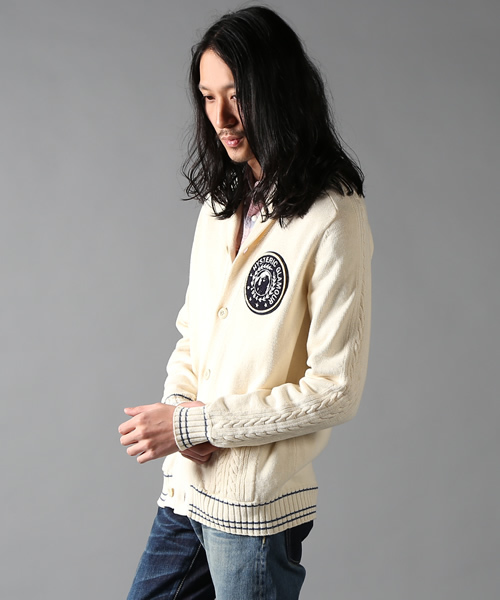 HYSTERIC GLAMOUR（ヒステリックグラマー）の「ショールカラーCD（カーディガン/ボレロ・メンズ・ホワイト/ブラック/ネイビー・MEDIUM/SMALL/LARGE）」の5枚目の写真