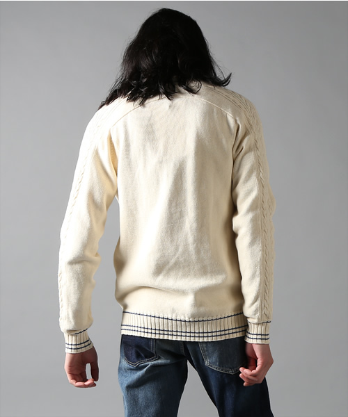 HYSTERIC GLAMOUR（ヒステリックグラマー）の「ショールカラーCD（カーディガン/ボレロ・メンズ・ホワイト/ブラック/ネイビー・MEDIUM/SMALL/LARGE）」の6枚目の写真