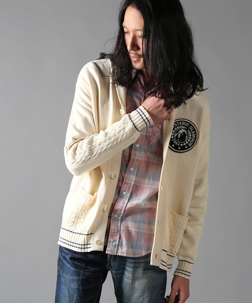 HYSTERIC GLAMOUR（ヒステリックグラマー）の「ショールカラーCD（カーディガン/ボレロ・メンズ・ホワイト/ブラック/ネイビー・MEDIUM/SMALL/LARGE）」の7枚目の写真