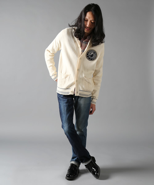 HYSTERIC GLAMOUR（ヒステリックグラマー）の「ショールカラーCD（カーディガン/ボレロ・メンズ・ホワイト/ブラック/ネイビー・MEDIUM/SMALL/LARGE）」の4枚目の写真