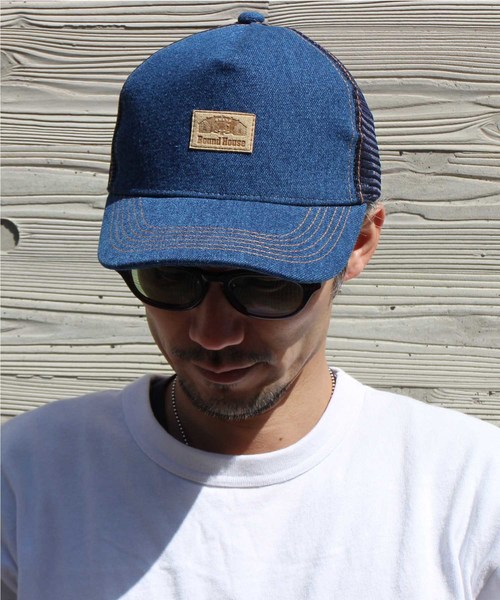 ROUND HOUSE(ラウンドハウス)の「【ROUND HOUSE】スエードネーム デニムメッシュキャップ(キャップ・メンズ・ブルー系その他/ブルー系その他2・FREE)」の2枚目の写真