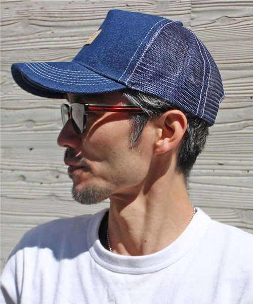 ROUND HOUSE(ラウンドハウス)の「【ROUND HOUSE】スエードネーム デニムメッシュキャップ(キャップ・メンズ・ブルー系その他/ブルー系その他2・FREE)」の4枚目の写真