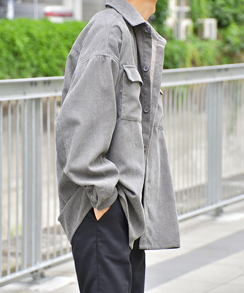 kutir（クティール）の「コーデュロイＣＰＯシャツジャケット(コーデュロイフラップポケットシャツブルゾン)（ブルゾン・メンズ・ブラック/ベージュ/グレー・MEDIUM/LARGE/X-LARGE）」の14枚目の写真