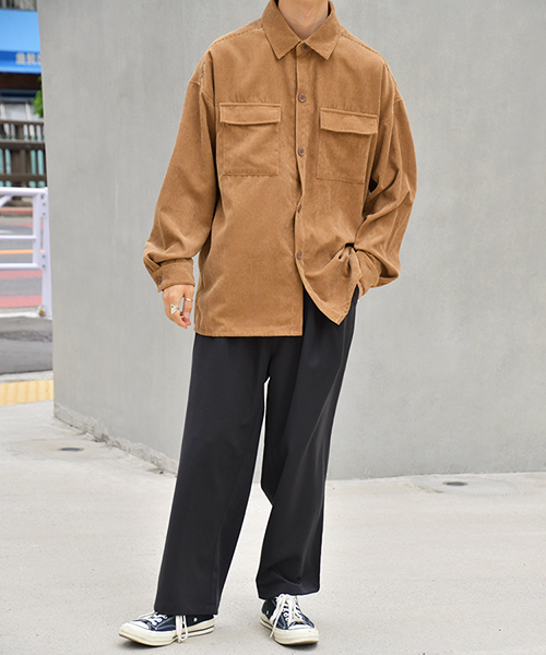 kutir（クティール）の「コーデュロイＣＰＯシャツジャケット(コーデュロイフラップポケットシャツブルゾン)（ブルゾン・メンズ・ブラック/ベージュ/グレー・MEDIUM/LARGE/X-LARGE）」の19枚目の写真