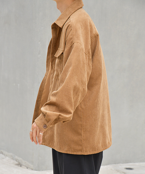 kutir（クティール）の「コーデュロイＣＰＯシャツジャケット(コーデュロイフラップポケットシャツブルゾン)（ブルゾン・メンズ・ブラック/ベージュ/グレー・MEDIUM/LARGE/X-LARGE）」の22枚目の写真