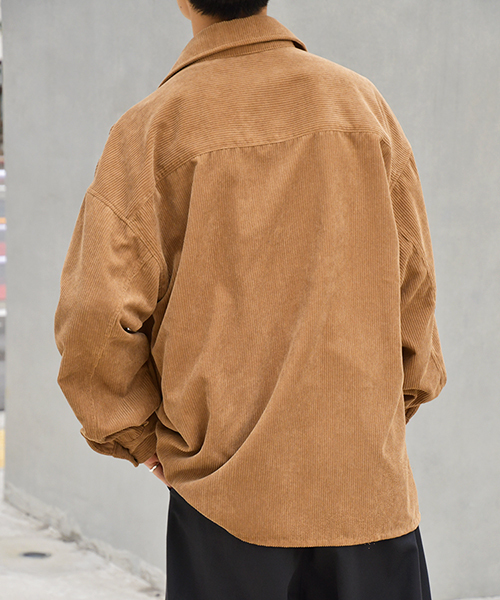 kutir（クティール）の「コーデュロイＣＰＯシャツジャケット(コーデュロイフラップポケットシャツブルゾン)（ブルゾン・メンズ・ブラック/ベージュ/グレー・MEDIUM/LARGE/X-LARGE）」の9枚目の写真