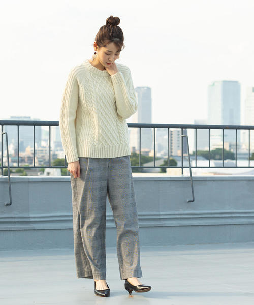 coen（コーエン）の「【ムック本掲載】アランケーブルニット ( フィッシャーマンニット )（ニット/セーター・レディース・オフホワイト/グレー・FREE）」の17枚目の写真