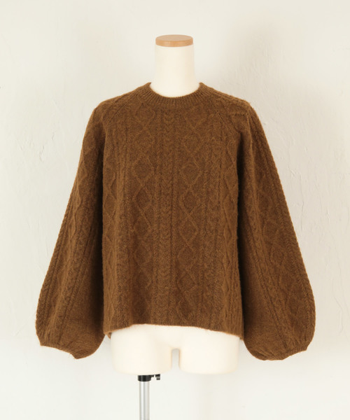 ボリュームスリーブアランニット LABORATORY // VOLUME SLEEVE ARAN KNIT PULL OVER / ボリューム