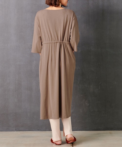 SweetMommy(スウィートマミー)の「フロントべっ甲ボタン マタニティパジャマドレス(マタニティウェア/グッズ・レディース・ライトベージュ/ピンク/杢グレー/モカ/ネイビー・FREE)」の7枚目の写真