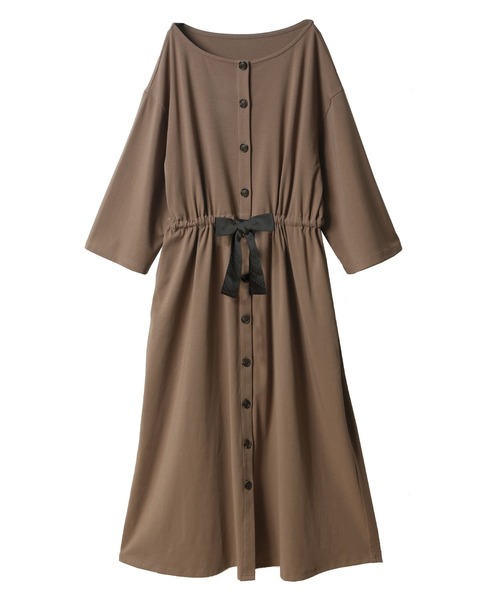 SweetMommy(スウィートマミー)の「フロントべっ甲ボタン マタニティパジャマドレス(マタニティウェア/グッズ・レディース・ライトベージュ/ピンク/杢グレー/モカ/ネイビー・FREE)」の6枚目の写真