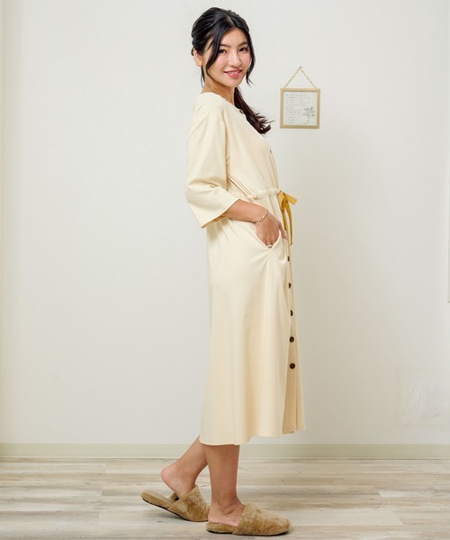 SweetMommy(スウィートマミー)の「フロントべっ甲ボタン マタニティパジャマドレス(マタニティウェア/グッズ・レディース・ライトベージュ/ピンク/杢グレー/モカ/ネイビー・FREE)」の22枚目の写真