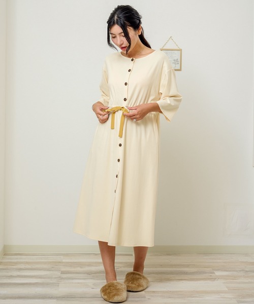 SweetMommy(スウィートマミー)の「フロントべっ甲ボタン マタニティパジャマドレス(マタニティウェア/グッズ・レディース・ライトベージュ/ピンク/杢グレー/モカ/ネイビー・FREE)」の20枚目の写真