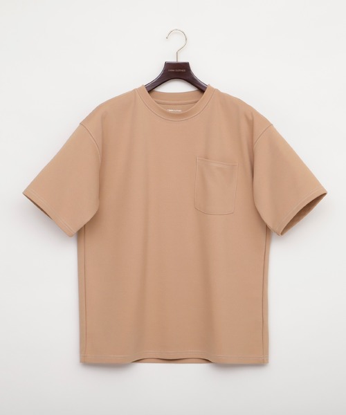 EMMA CLOTHES(エマクローズ)の「ポンチローマオーバーサイズハーフスリーブ ステッチカットソー(EMMA CLOTHES)(Tシャツ/カットソー・メンズ・ホワイト/ブラック/ベージュ系その他・M/L)」の6枚目の写真