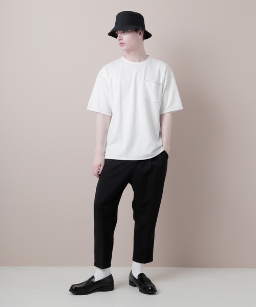 EMMA CLOTHES(エマクローズ)の「ポンチローマオーバーサイズハーフスリーブ ステッチカットソー(EMMA CLOTHES)(Tシャツ/カットソー・メンズ・ホワイト/ブラック/ベージュ系その他・M/L)」の16枚目の写真