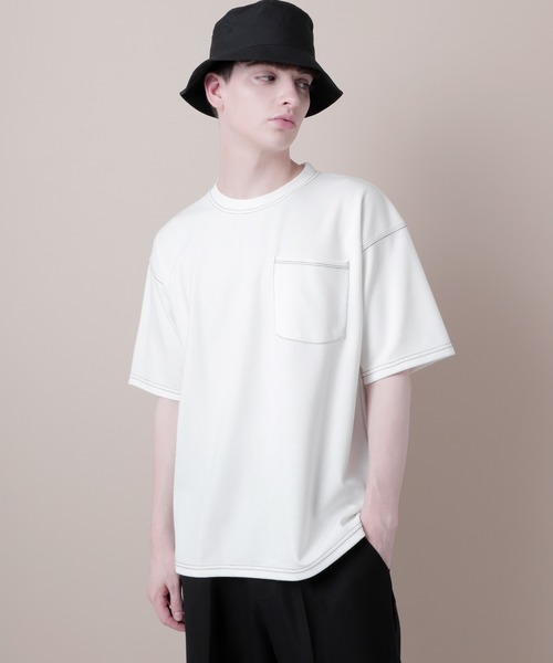 EMMA CLOTHES(エマクローズ)の「ポンチローマオーバーサイズハーフスリーブ ステッチカットソー(EMMA CLOTHES)(Tシャツ/カットソー・メンズ・ホワイト/ブラック/ベージュ系その他・M/L)」の17枚目の写真
