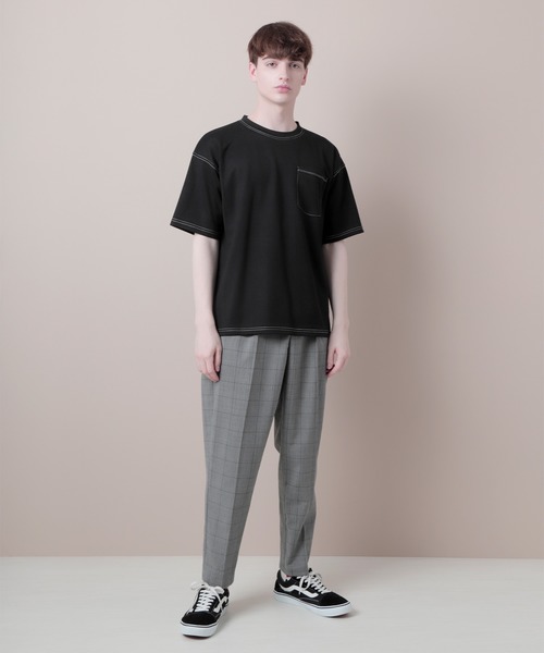 EMMA CLOTHES(エマクローズ)の「ポンチローマオーバーサイズハーフスリーブ ステッチカットソー(EMMA CLOTHES)(Tシャツ/カットソー・メンズ・ホワイト/ブラック/ベージュ系その他・M/L)」の13枚目の写真