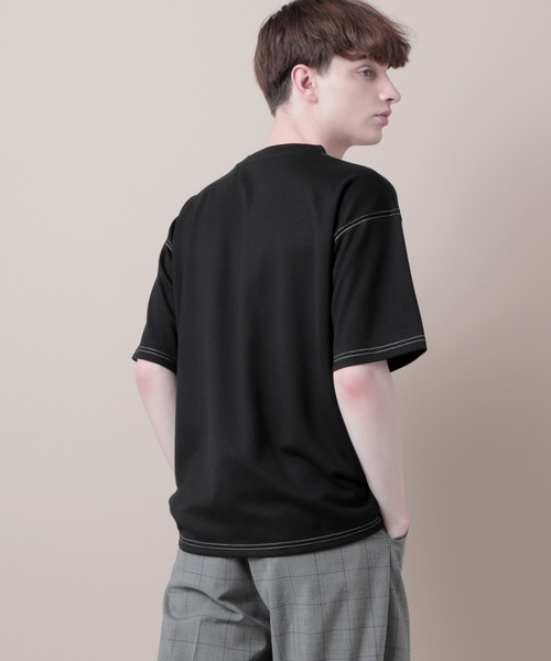 EMMA CLOTHES(エマクローズ)の「ポンチローマオーバーサイズハーフスリーブ ステッチカットソー(EMMA CLOTHES)(Tシャツ/カットソー・メンズ・ホワイト/ブラック/ベージュ系その他・M/L)」の11枚目の写真