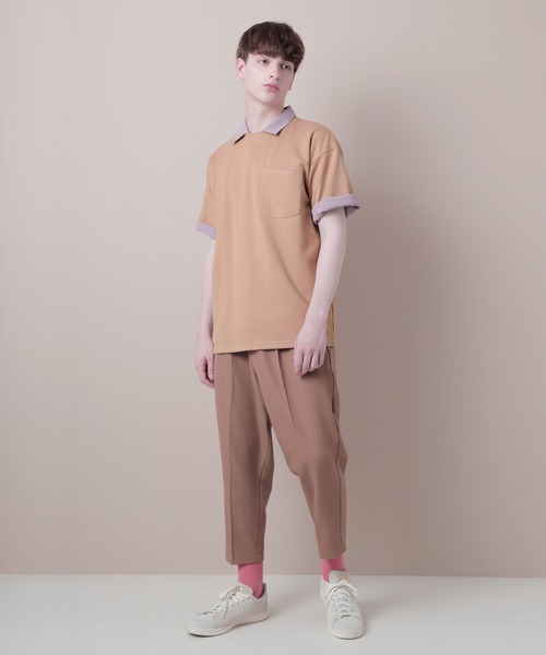 EMMA CLOTHES(エマクローズ)の「ポンチローマオーバーサイズハーフスリーブ ステッチカットソー(EMMA CLOTHES)(Tシャツ/カットソー・メンズ・ホワイト/ブラック/ベージュ系その他・M/L)」の9枚目の写真