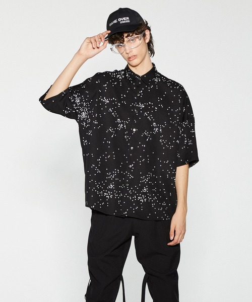 SHAREEF(シャリーフ)の「DOT PATTERN S/S BIG SHIRTS(シャツ/ブラウス・メンズ・ネイビー/ブラック/ホワイト・1/3/2)」の2枚目の写真
