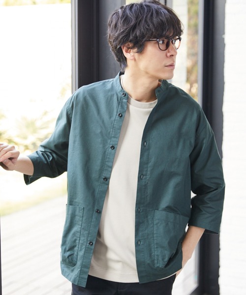 LAKOLE（ラコレ）の「USAオックスクロップドシャツ / LAKOLE（シャツ/ブラウス・メンズ・グリーン/スモーク/アイボリー/ブラウン・MEDIUM/LARGE）」の3枚目の写真