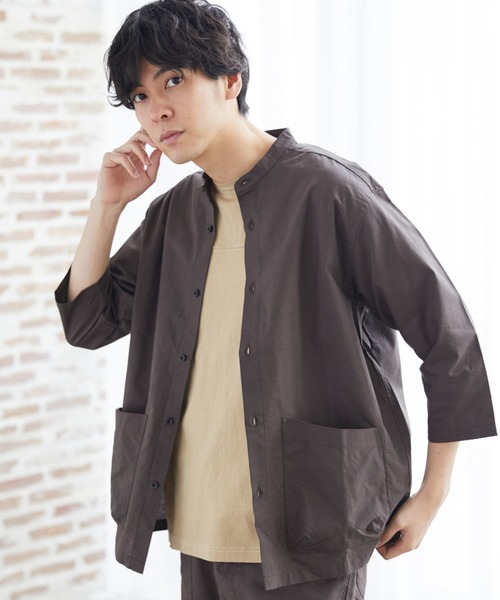 LAKOLE（ラコレ）の「USAオックスクロップドシャツ / LAKOLE（シャツ/ブラウス・メンズ・グリーン/スモーク/アイボリー/ブラウン・MEDIUM/LARGE）」の4枚目の写真