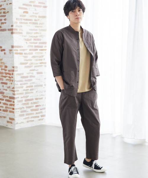 LAKOLE（ラコレ）の「USAオックスクロップドシャツ / LAKOLE（シャツ/ブラウス・メンズ・グリーン/スモーク/アイボリー/ブラウン・MEDIUM/LARGE）」の5枚目の写真