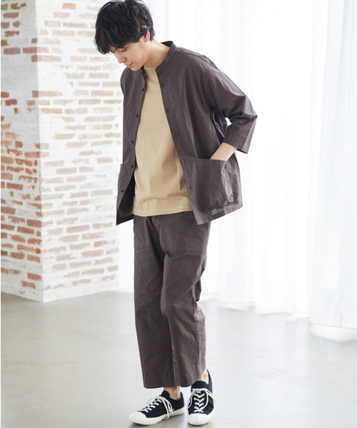 LAKOLE（ラコレ）の「USAオックスクロップドシャツ / LAKOLE（シャツ/ブラウス・メンズ・グリーン/スモーク/アイボリー/ブラウン・MEDIUM/LARGE）」の6枚目の写真