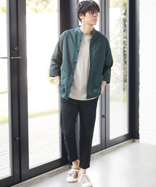 LAKOLE（ラコレ）の「USAオックスクロップドシャツ / LAKOLE（シャツ/ブラウス・メンズ・グリーン/スモーク/アイボリー/ブラウン・MEDIUM/LARGE）」の12枚目の写真