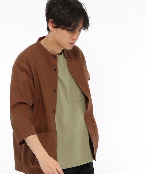 LAKOLE（ラコレ）の「USAオックスクロップドシャツ / LAKOLE（シャツ/ブラウス・メンズ・グリーン/スモーク/アイボリー/ブラウン・MEDIUM/LARGE）」の18枚目の写真