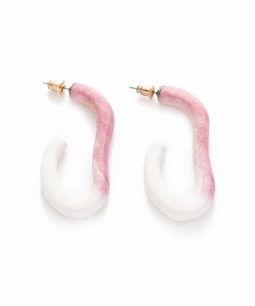 LAPUIS(ラピュイ)の「Lapuis(ラピュイ)ARITA Hoop Pierce A(ピアス(両耳用)・レディース・ブルー/ベージュ/ピンク・FREE)」の3枚目の写真