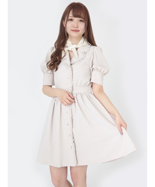 レーススカーフ付き前開きワンピース ワンピース ワンピース Ank セール Ank Rouge アンクルージュ のファッション