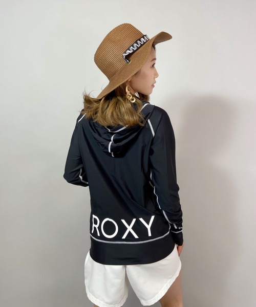 ROXY（ロキシー）の「ROXY/ロキシー  フード付きジップアップラッシュガード   RLY205023（ラッシュガード・レディース・ブラック/ホワイト/ブラック×ホワイト・S/M/L）」の6枚目の写真