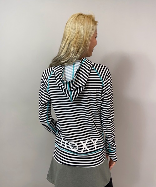 ROXY（ロキシー）の「ROXY/ロキシー  フード付きジップアップラッシュガード   RLY205023（ラッシュガード・レディース・ブラック/ホワイト/ブラック×ホワイト・S/M/L）」の11枚目の写真